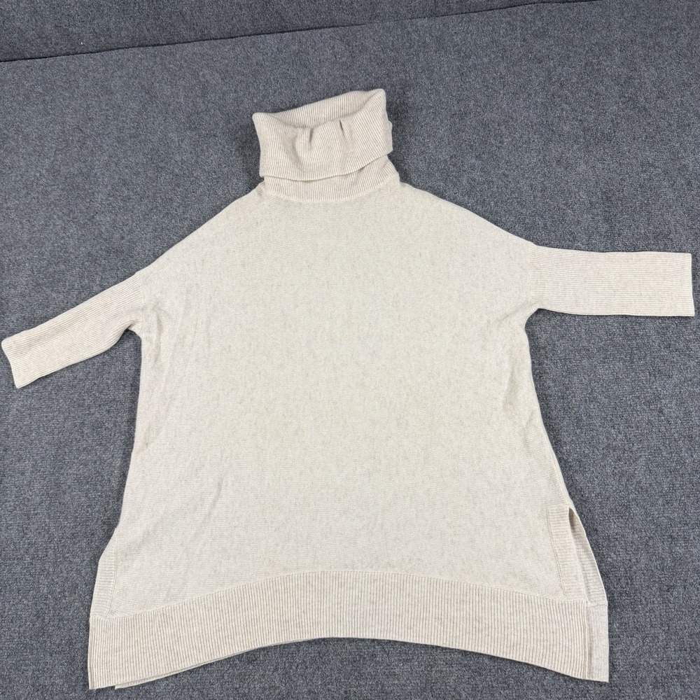 Aqua Cashmere Sweater Womens XS Beige Turtleneck Dolman Tunic